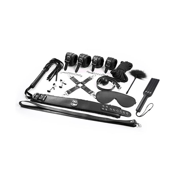 Set Bondage BDSM Completo 11 Piezas Negro de Intoyou BDSM line