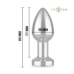Plug Anal de Metal Talla M  INTENSE| vibrador, luz LED y mando