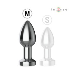 Plug Anal de Metal Talla M  INTENSE| vibrador, luz LED y mando