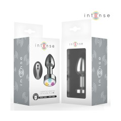 Plug Anal de Metal Talla M  INTENSE| vibrador, luz LED y mando
