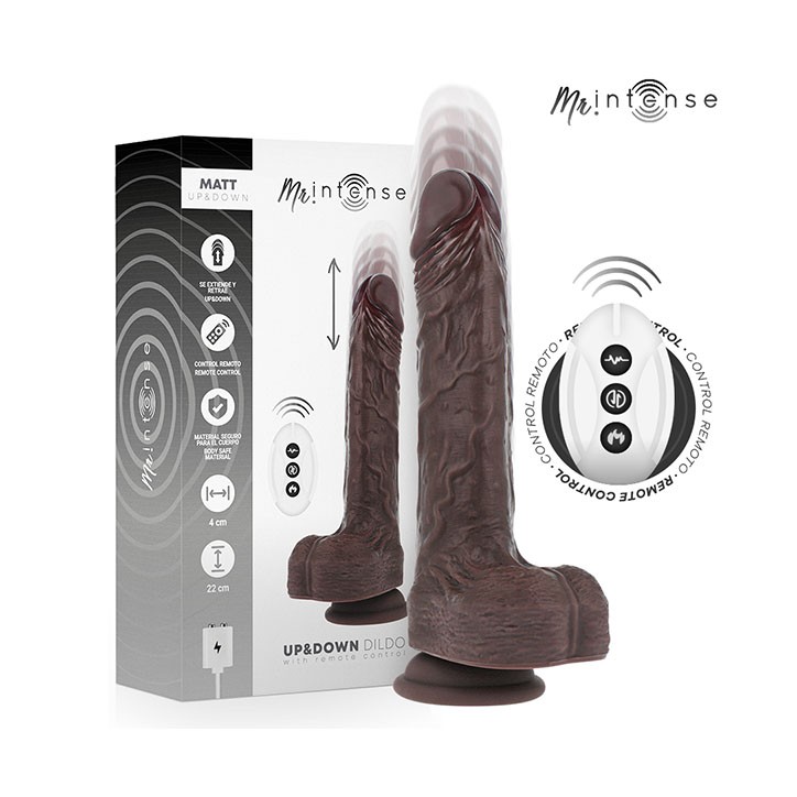 Dildo realista con vibración y empuje automático MR Intense | Matt