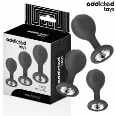 Set de 3 Plugs Anales de Silicona con Joya | Addicted Toys